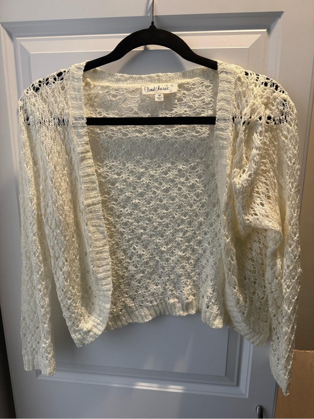 Cloud Chaser Ivory Open-Knit Women’s Cardigan